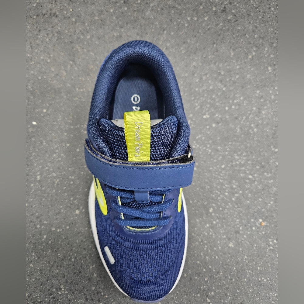 Dream Pairs Kids EZ Ons Gogetters Sneakers - Navy Blue Yellow Running Shoes NEW